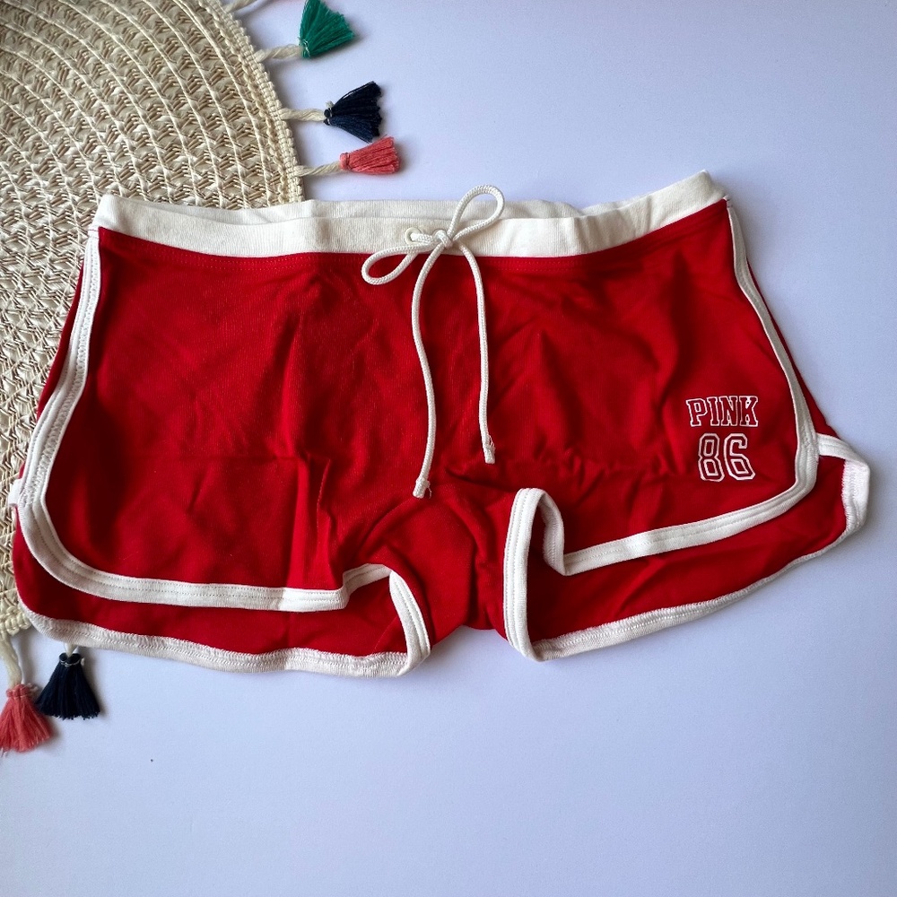 Victoria's Secret PINK Cotton Dorm Boyshort Panty Bright Vermillion Small NEW